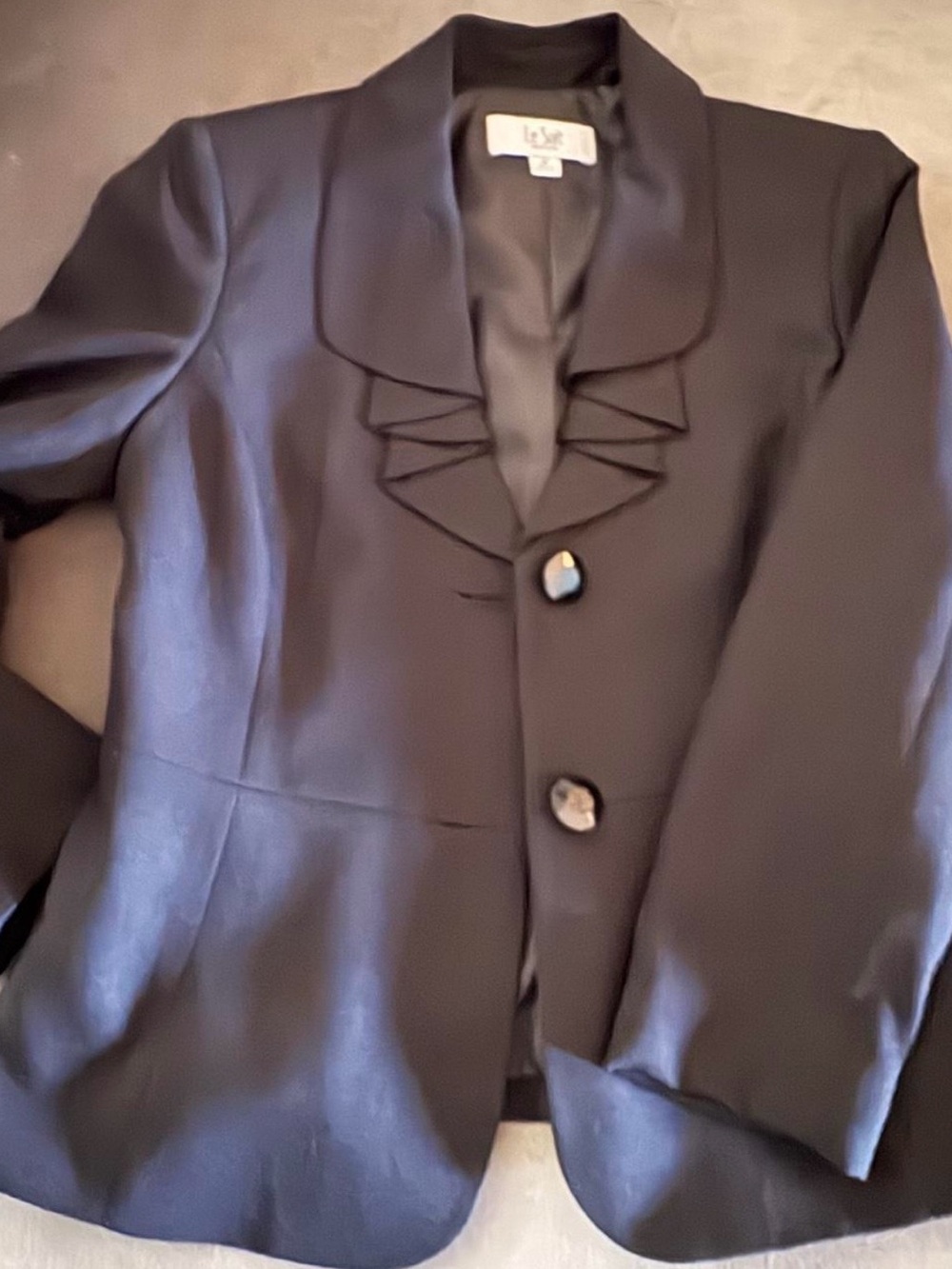 Le Suit Black Women's Decorative-Trim Blazer